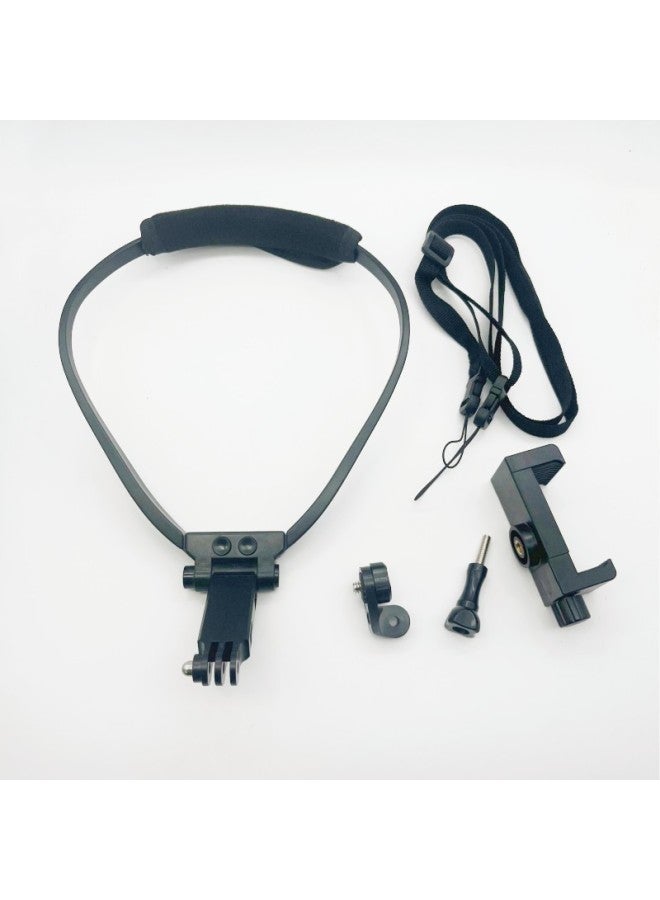 Gopro Hero12 Sports Camera Mobile Phone Necklace Style Bracket Gopro Dual Installation Bracket Digital Computer Accessories-Color:Halter + Strap (for Mobile Phone)