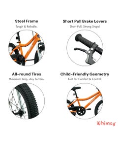 Whimsy Whimsy - Classic 20" Kids Bike 2-Minute Assembly, Handbrake, Child-Friendly Cycle, Adjustable Saddle - Orange  - Image 2