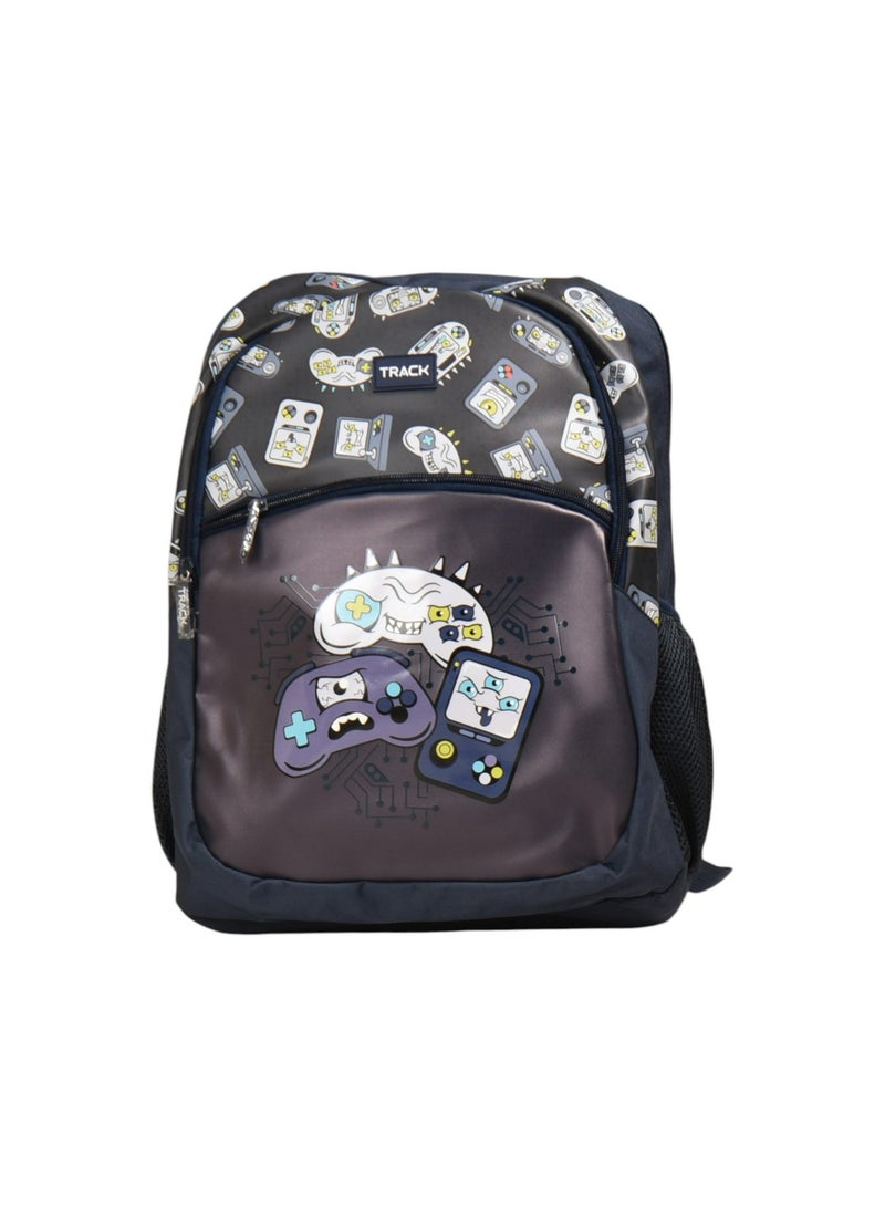 Track School Backpack AS024 | 18 Inch Gaming UV Print Backpack with Front Pocket | Lightweight Kids School Bag - Image 1