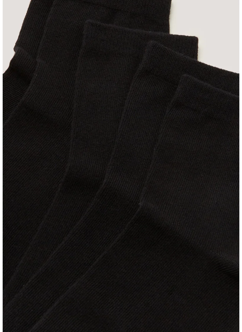 Matalan Kids 5 Pack Black Ankle Socks