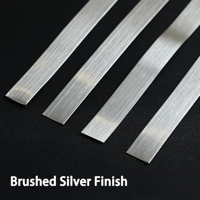 BRUSHED METAL TRIM, PEEL AND STICK STAINLESS STEEL WALL MOLDING FOR FIREPLACE, MIRROR FRAME, FURNITURE AND HOME DECORATION, 16.4 FT X 0.8 IN - Image 3