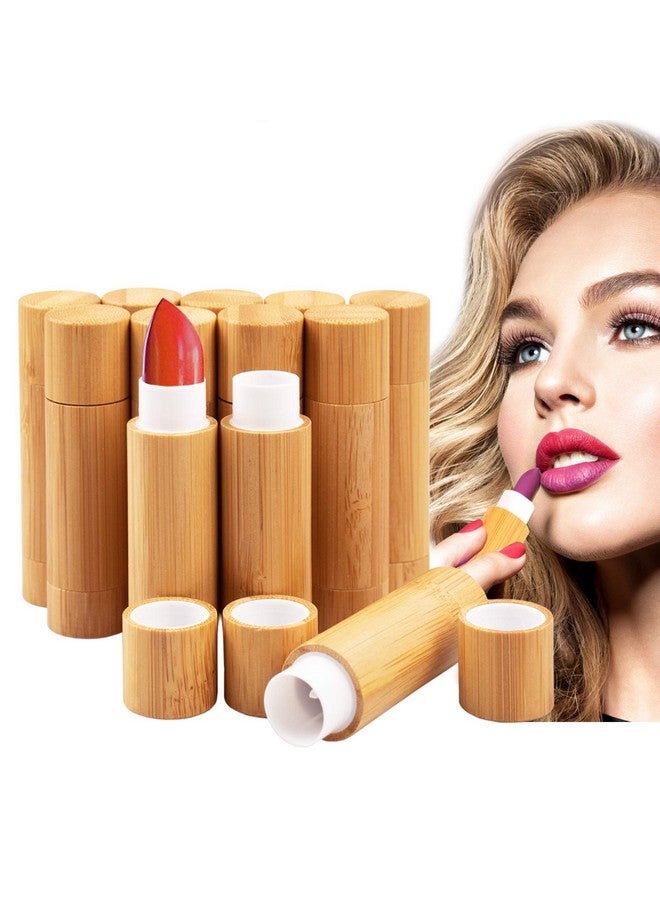 AUHOKY 12Pcs Bamboo Empty Lipstick Tubes Auhoky 5.5G Refillable Diy Lip Balm Tube Containers With Clear Pp Plastic Inner Cosmetic Lipstick Lip Gloss Deodorant Case Holder For Women Girls Makeup - Image 2