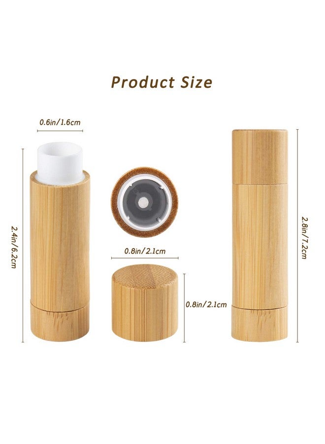 AUHOKY 12Pcs Bamboo Empty Lipstick Tubes Auhoky 5.5G Refillable Diy Lip Balm Tube Containers With Clear Pp Plastic Inner Cosmetic Lipstick Lip Gloss Deodorant Case Holder For Women Girls Makeup - Image 3