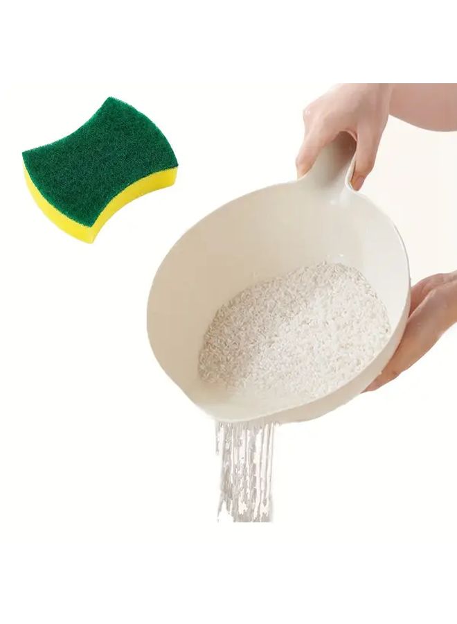 White Japanese Style Rice Washing Bowl Strainer For Vegetables Pasta Kitchen Gadget - Image 1