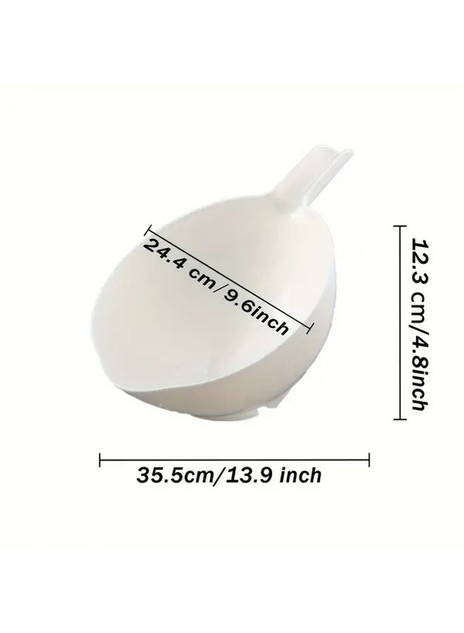 White Japanese Style Rice Washing Bowl Strainer For Vegetables Pasta Kitchen Gadget - Image 4