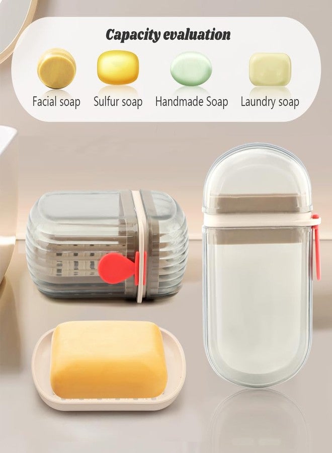 Loyanger 2 Pcs Travel Soap Case,Versatile Portable Travel S-OAP Box Leakproof Soap Container with Lid for Bathroom Shower Gym School Camping Vacation and Outdoor Activities(Size:2 pcs) - Image 4