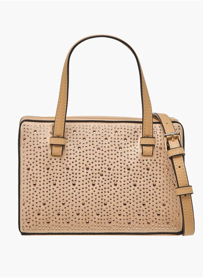 سيليست Women Embellished Tote Bag with Adjustable Strap and Magnetic Closure