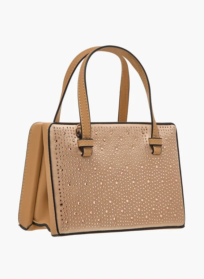 Celeste Women Embellished Tote Bag with Adjustable Strap and Magnetic Closure