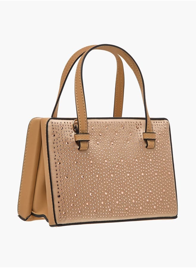 Celeste Women Embellished Tote Bag with Adjustable Strap and Magnetic Closure  - Image 3