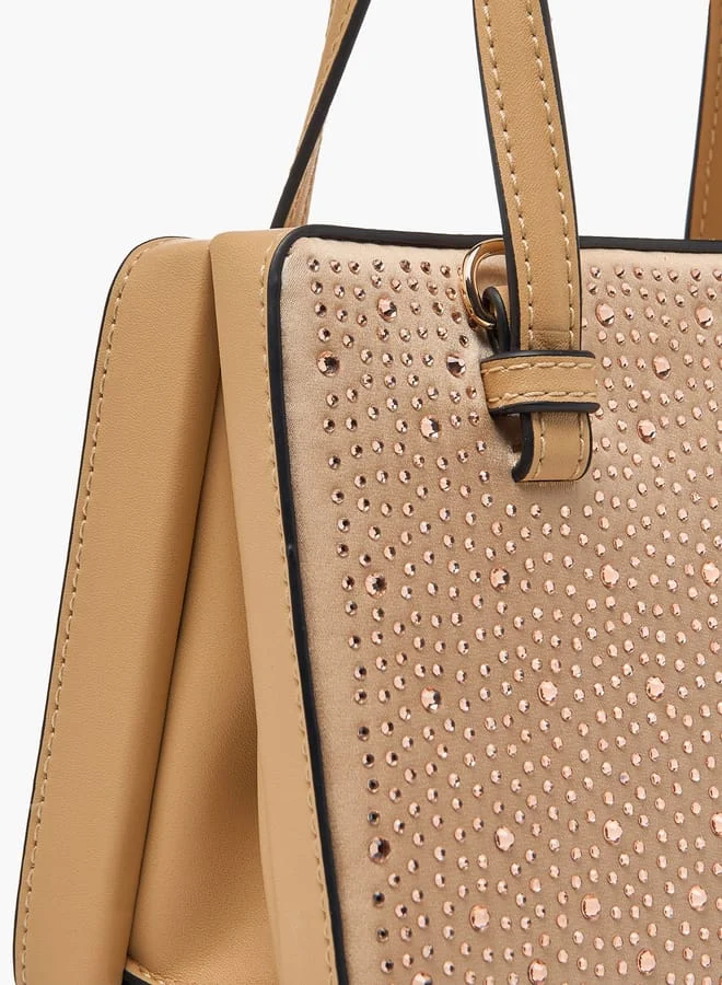 Celeste Women Embellished Tote Bag with Adjustable Strap and Magnetic Closure