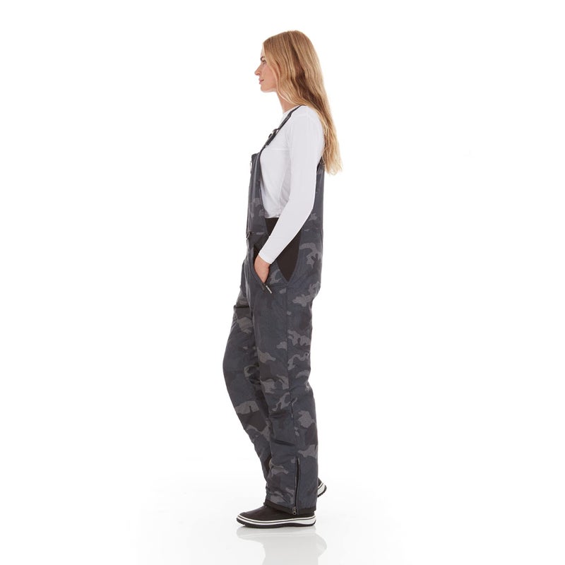 Arctic Quest Womens Ski Snow Bibs Pants Insulated Water Resistant Overalls Snowboarding Winter Waterproof Pants Women, Black Camo, X-Large - Image 2
