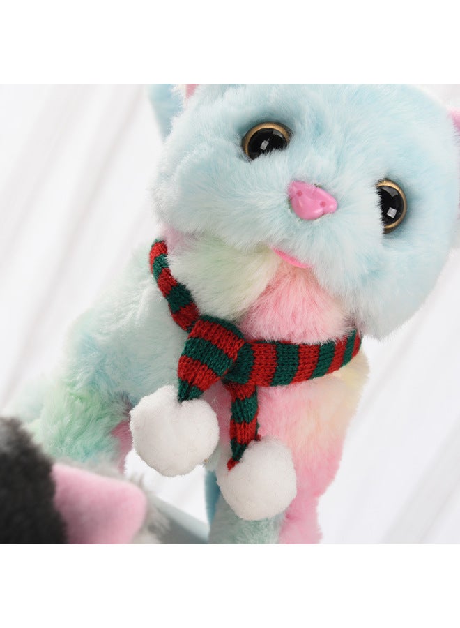 Plush Electric Cat Simulation Cry Will Walk Will Nod And Wag Tail Xiao Mao Toy Electronic Cat Girl Toy-Colour: Scarf Chip Cat (camouflage Gray) - Image 4