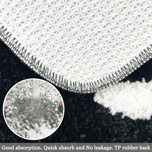Homantic Get Naked Bathroom Rugs - Funny Bath Mats for Bathroom Non Slip Floor Decor Water Absorbent Bath Rugs for Sink Bathtub and Shower Black and White 20" x 32" - Image 3