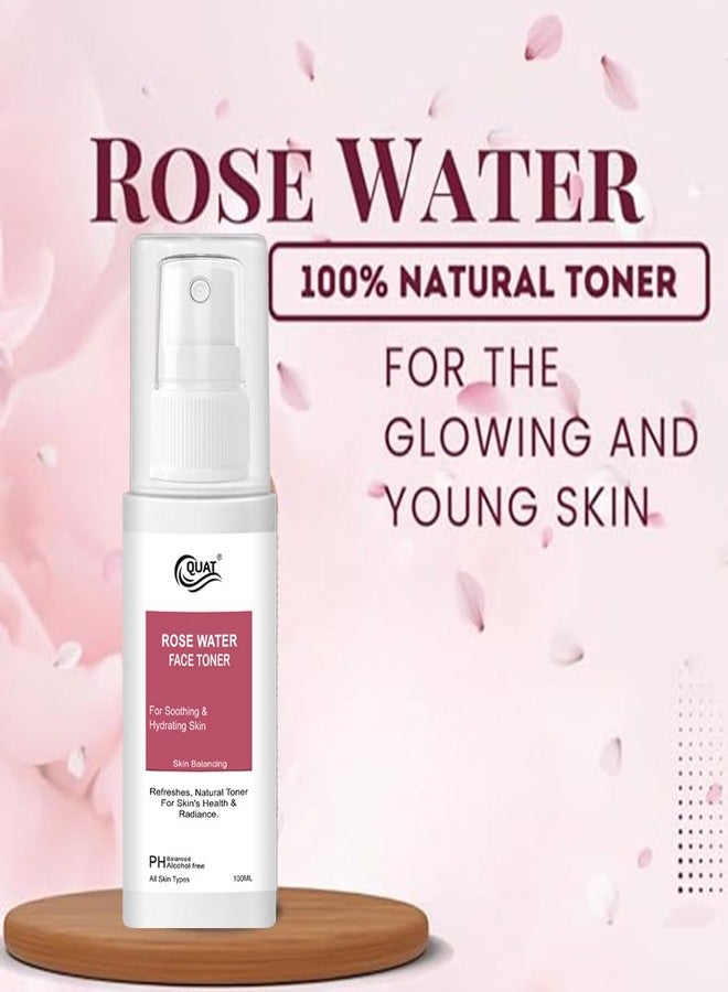 Quat Rose Water face Toner | For Soothing & Hydrating Skin | Skin Balancing | All Skin Types | 100 ml - Image 3