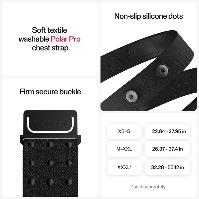 Polar H10 Heart Rate Monitor Chest Strap - ANT + Bluetooth, Waterproof HR Sensor for Men and Women, Black, XS-S - Image 5
