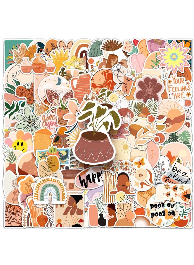 قوس قزح أورينبو مجموعة من 100 قطعة من ملصقات بوهو الجمالية، ملصقات فينيل لطيفة مقاومة للماء لأجهزة الكمبيوتر المحمولة ولوح التزلج وسجلات القصاصات وزجاجات المياه للبالغين والمراهقين والفتيات - Image 1