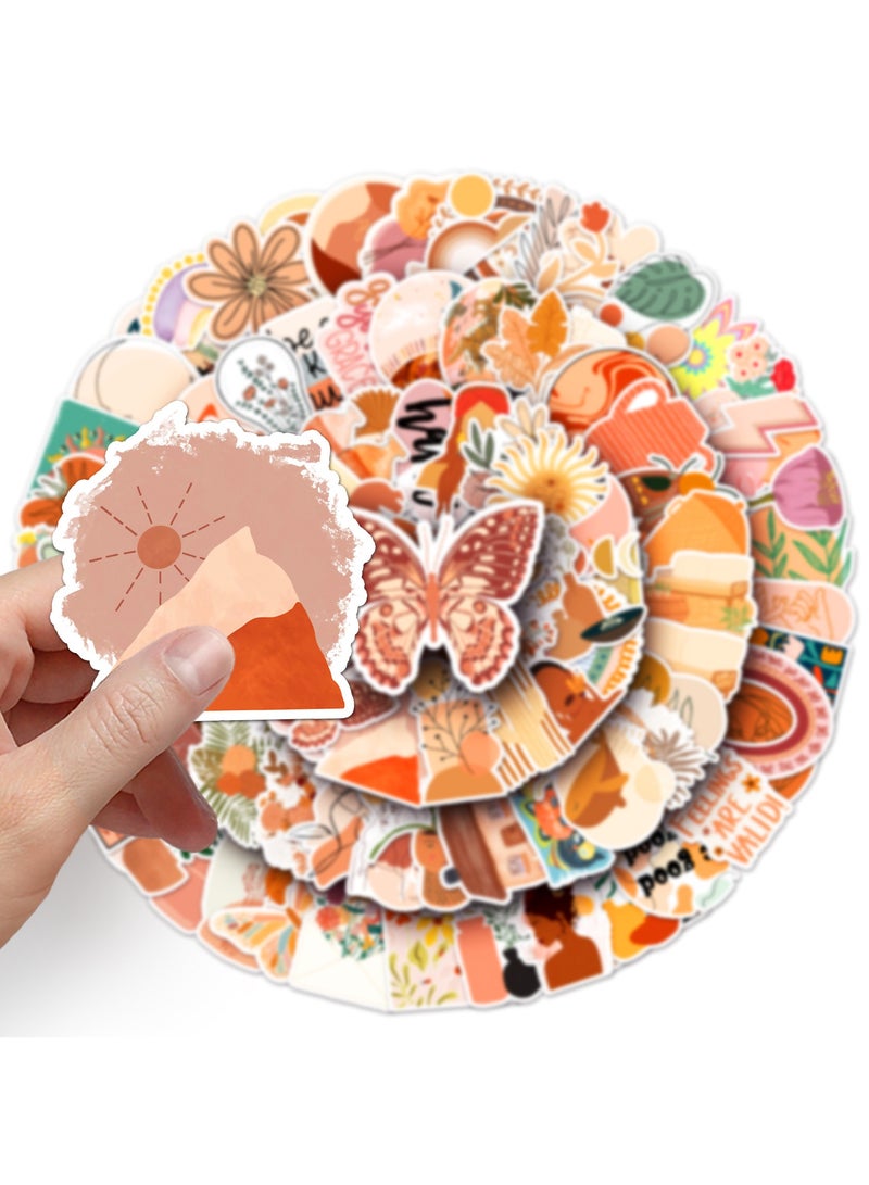 قوس قزح أورينبو مجموعة من 100 قطعة من ملصقات بوهو الجمالية، ملصقات فينيل لطيفة مقاومة للماء لأجهزة الكمبيوتر المحمولة ولوح التزلج وسجلات القصاصات وزجاجات المياه للبالغين والمراهقين والفتيات - Image 2