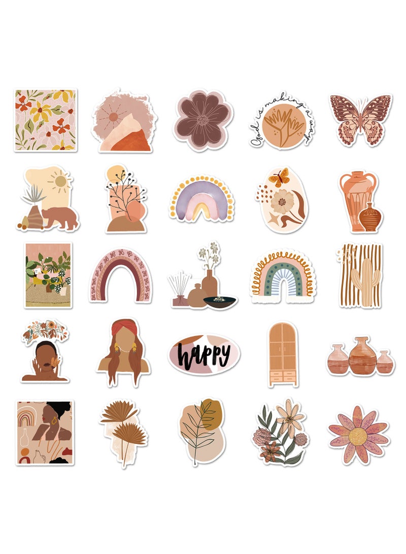 قوس قزح أورينبو مجموعة من 100 قطعة من ملصقات بوهو الجمالية، ملصقات فينيل لطيفة مقاومة للماء لأجهزة الكمبيوتر المحمولة ولوح التزلج وسجلات القصاصات وزجاجات المياه للبالغين والمراهقين والفتيات - Image 4