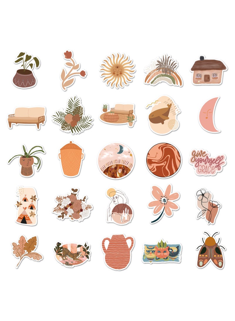 قوس قزح أورينبو مجموعة من 100 قطعة من ملصقات بوهو الجمالية، ملصقات فينيل لطيفة مقاومة للماء لأجهزة الكمبيوتر المحمولة ولوح التزلج وسجلات القصاصات وزجاجات المياه للبالغين والمراهقين والفتيات - Image 5