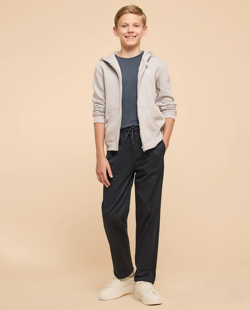 أر أند بي Solid Woven Pants with Drawstring Waist