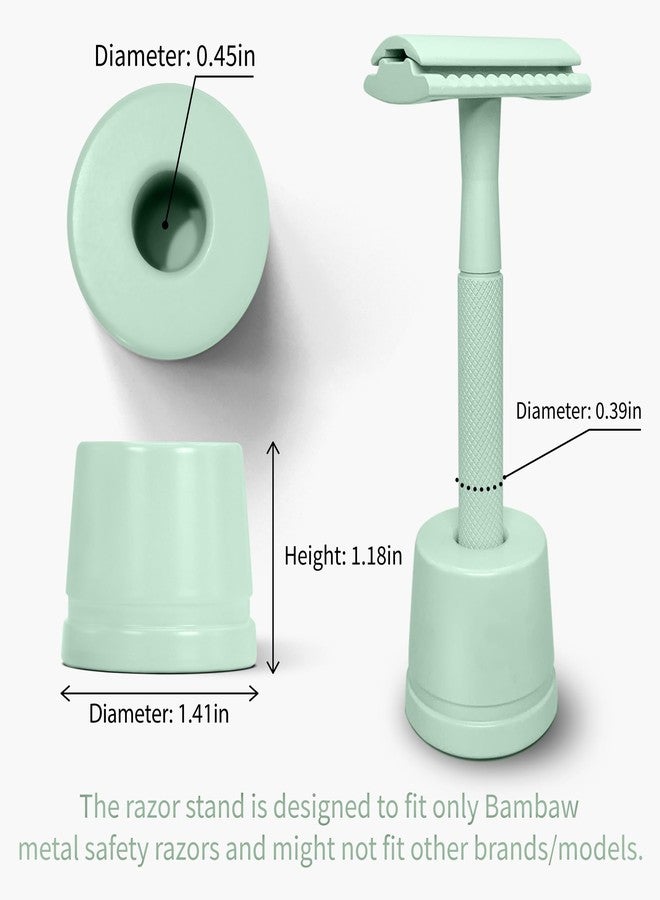 Bambaw Mint Green Safety Razor Stand | Razor Holder Stand | Shaving Razor Stands does not fit all Safety Razors | Shaver Holder Stand Razor Base | Double Edge Razor Stand | Single Razor Stand - Image 2