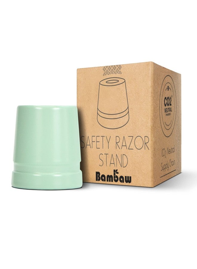 Bambaw Mint Green Safety Razor Stand | Razor Holder Stand | Shaving Razor Stands does not fit all Safety Razors | Shaver Holder Stand Razor Base | Double Edge Razor Stand | Single Razor Stand - Image 1