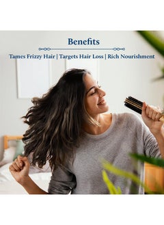 Blue Nectar Blue Nectar Green Tea Hair Serum for Dry Frizzy Hair for Women & Men | Plant Based Biotin Hair Growth Serum | Hair Serum for Hair Fall Control for All Hair Types (12 herbs, 50 ml)  - Image 3