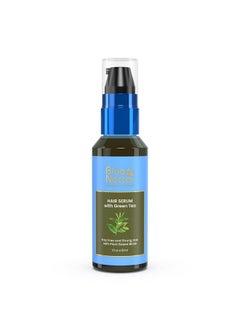 Blue Nectar Blue Nectar Green Tea Hair Serum for Dry Frizzy Hair for Women & Men | Plant Based Biotin Hair Growth Serum | Hair Serum for Hair Fall Control for All Hair Types (12 herbs, 50 ml)  - Image 1