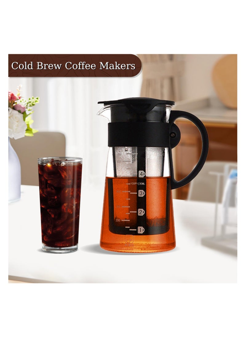 SYOSI - Cold Brew Coffee Maker, Tea Infuser with Spout, Excellent Glass Cups with Removable Nylon Filter Screen, Drink & Beverage Dispenser Jar, Iced Coffee Maker & Tea Brewer Gifts for Women Man - 650ml - Image 1