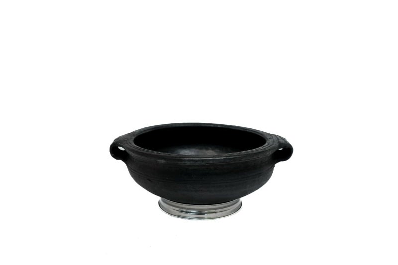 Ziaon Deep Burned Clay Seasoned Handi Pot Combo for Cooking and Serving Set of 3 with Coconut Spatula & Steel Ring(2 literkalchatti, 1 Liter kadai, 1.5 chatti) - Image 4