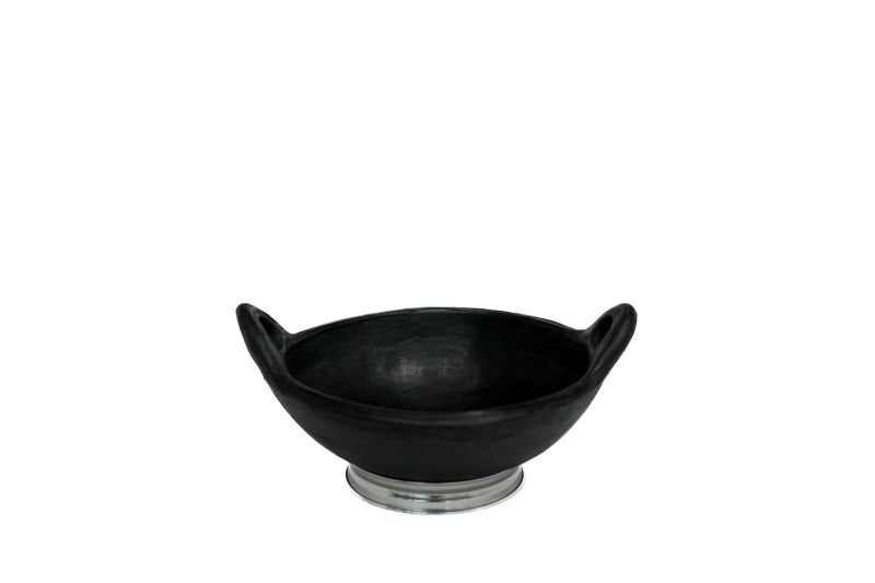 Ziaon Deep Burned Clay Seasoned Handi Pot Combo for Cooking and Serving Set of 3 with Coconut Spatula & Steel Ring(2 literkalchatti, 1 Liter kadai, 1.5 chatti) - Image 3