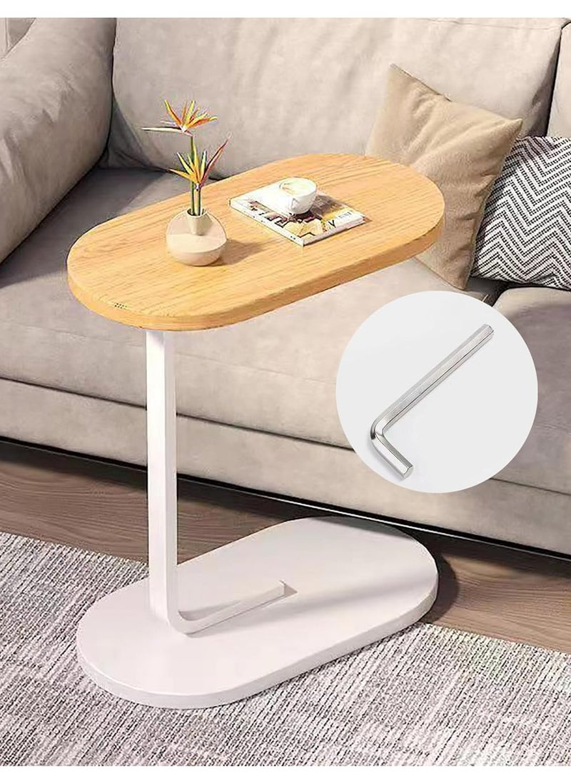 DubaiGallery Oval Coffee Table Decor, Contemporary Coffee Table, Portable Side Table, Small Side Table with Storage, Small Side Tables for Small Spaces  - Image 1