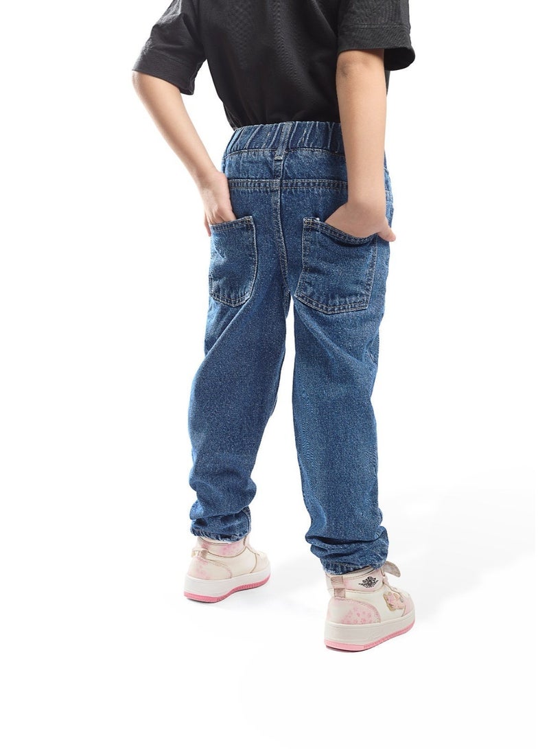 EGY WEAR Girls' Medium  Blue  Boyfriend Jeans - Image 2