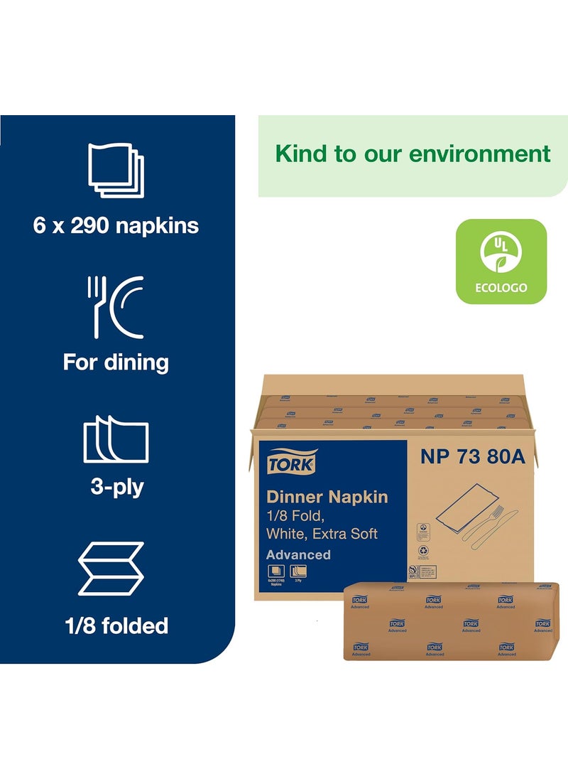 Tork Tork Extra Soft White Dinner Napkin 18 Fold 3ply 17 x 161 6 x 290 napkins NP7380A  - Image 3