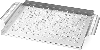 Skyflame Stainless Steel Grill Basket for Outdoor/Indoor Grill and Smoker, BBQ Grill Accessory/Grill Tray for Fish and - Image 1