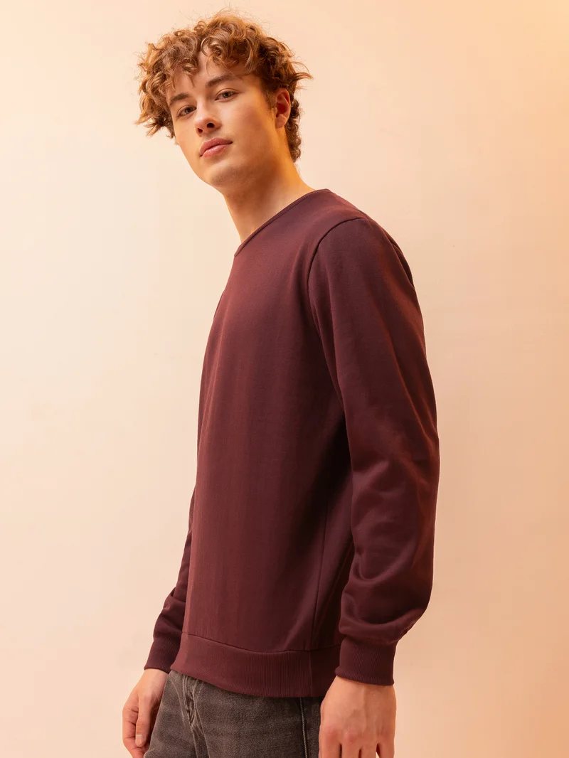 بيونغ سويت شيرت سادة بني