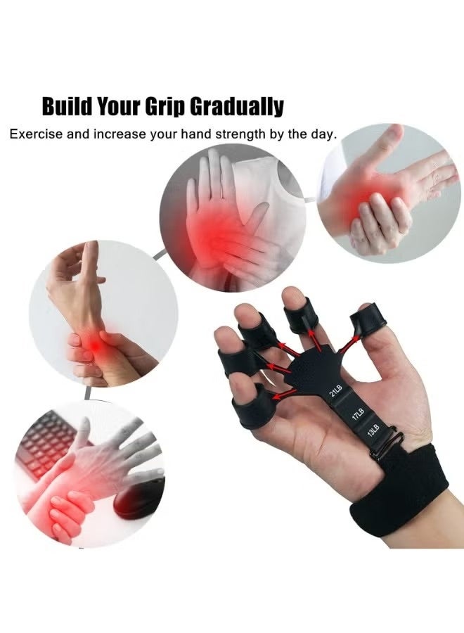 2-Pack Finger Strengthener & Hand Grip Training Set with 6 Resistance Levels for Fingers, Wrists, Forearms - Image 2