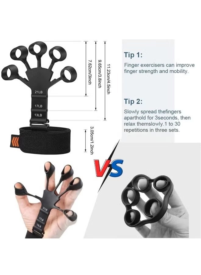 2-Pack Finger Strengthener & Hand Grip Training Set with 6 Resistance Levels for Fingers, Wrists, Forearms - Image 5