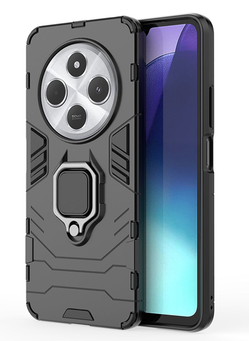 Generic Case for Xiaomi Redmi 14C 4G / Poco C75 with Kickstand, PC+TPU Dual-Layer,Black  - Image 1