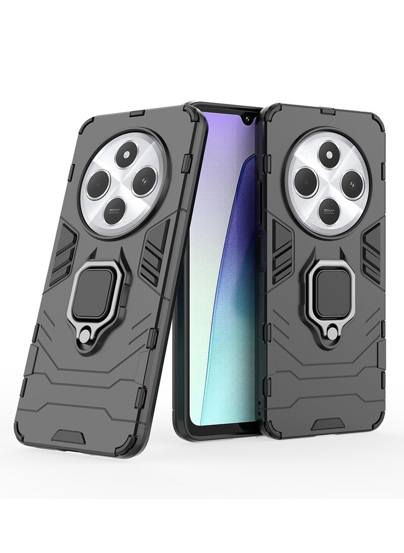 Generic Case for Xiaomi Redmi 14C 4G / Poco C75 with Kickstand, PC+TPU Dual-Layer,Black  - Image 4