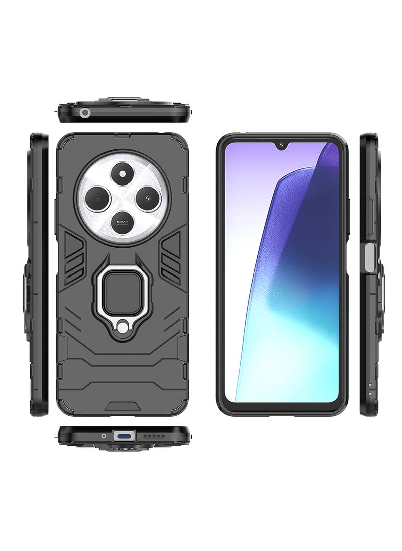 Generic Case for Xiaomi Redmi 14C 4G / Poco C75 with Kickstand, PC+TPU Dual-Layer,Black  - Image 2
