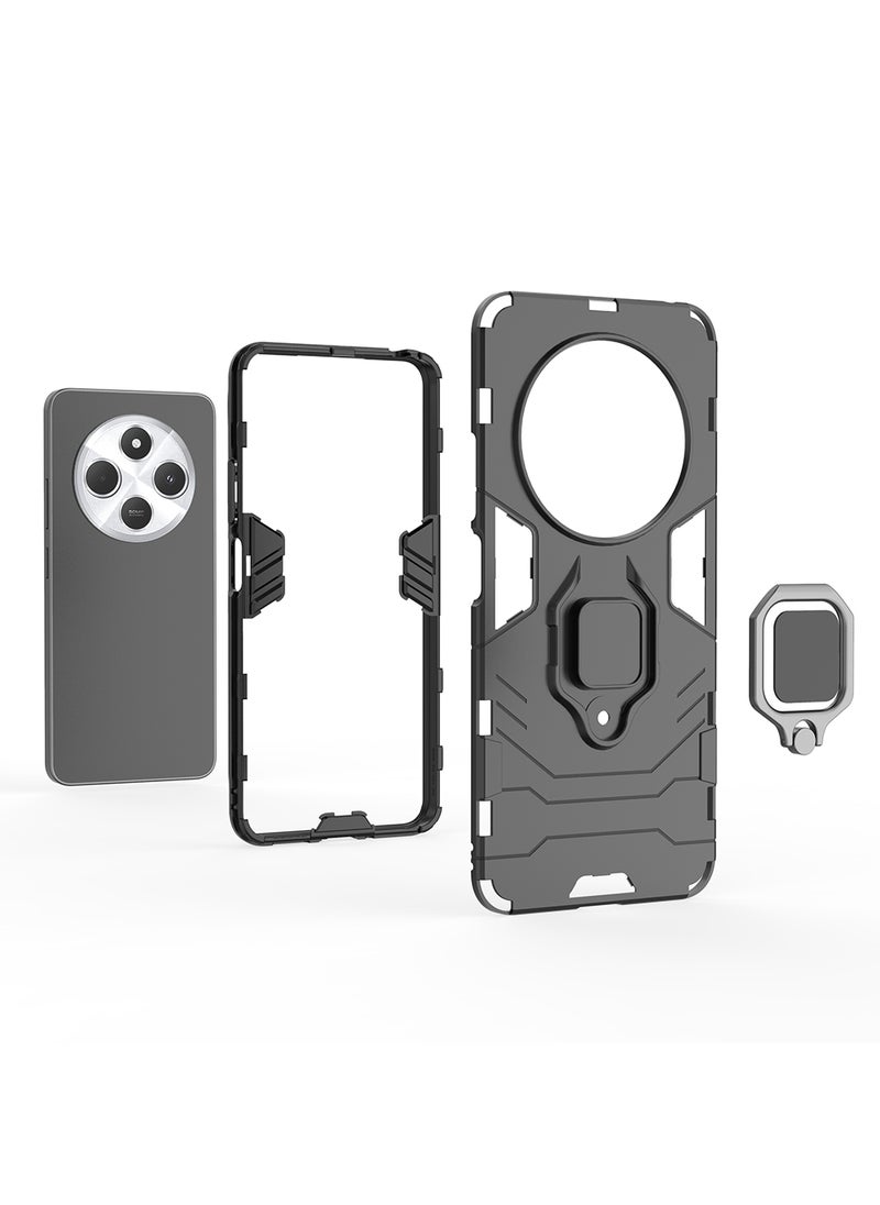 Generic Case for Xiaomi Redmi 14C 4G / Poco C75 with Kickstand, PC+TPU Dual-Layer,Black  - Image 5