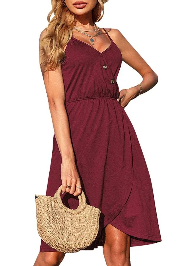 يونيكي Magenta Solid Knee length Dress