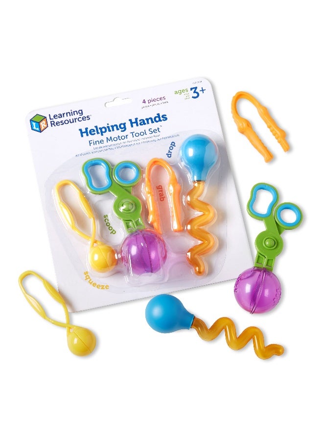 Learning Resources Helping Hands Fine Motor Tool Set, 4-Piece Montessori Sensory Play Tools For Toddlers - Image 1