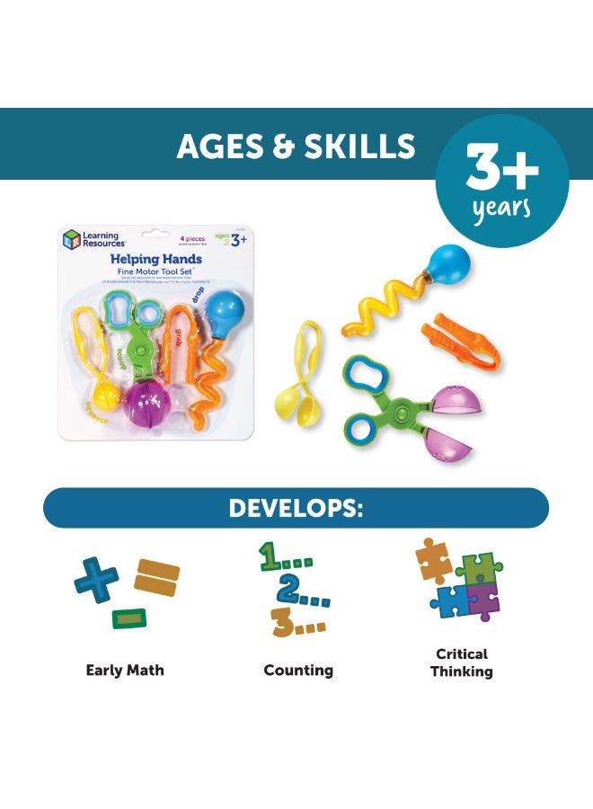 Learning Resources Helping Hands Fine Motor Tool Set, 4-Piece Montessori Sensory Play Tools For Toddlers - Image 4