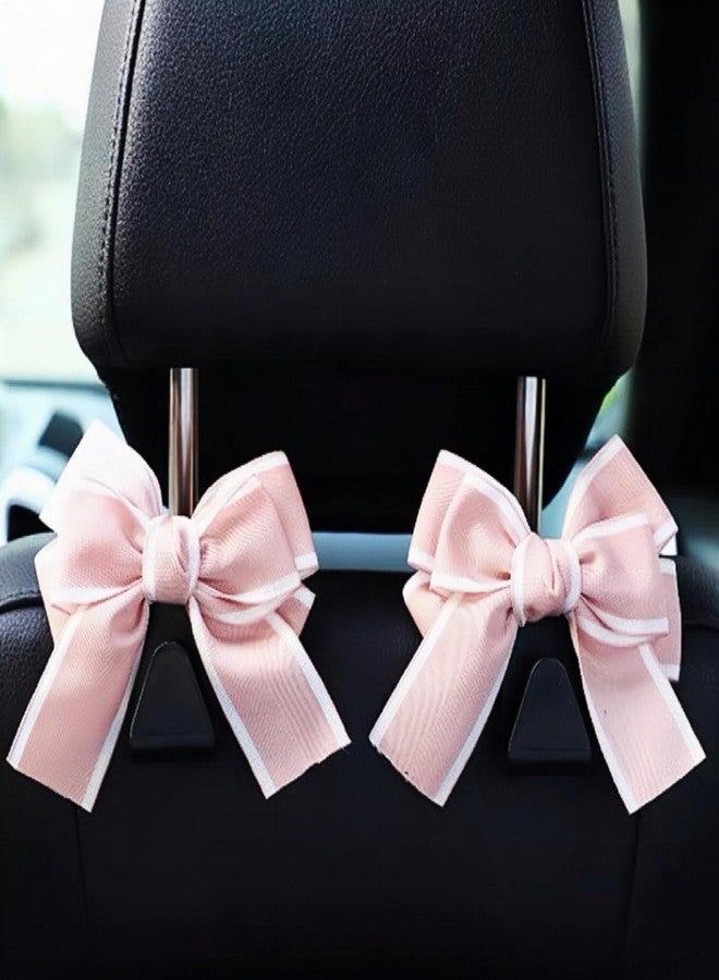 LIFOPY 2pcs Car Purse Hook for Car Hooks for Purses and Bags, Cute Bow Car Seat Headrest Hook for Car Purse Hook Hanger. (Pink-2) - Image 3