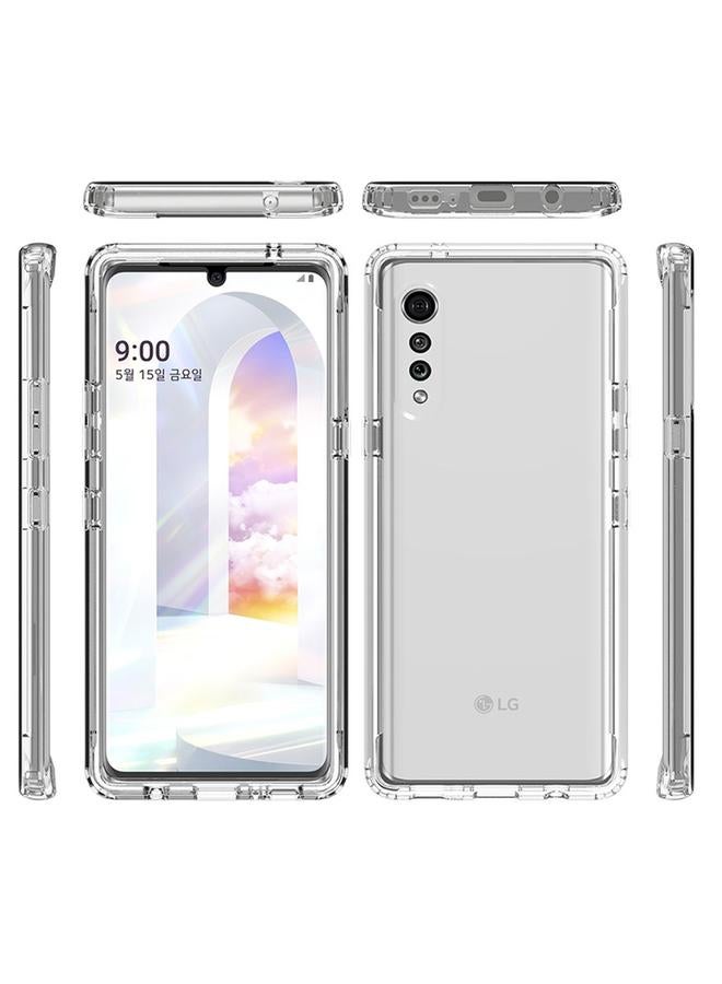 اس-توب جراب لهاتف LG Velvet مقاوم للصدمات شفافية عالية بلونين متدرجين متغيرين من مادة PC+TPU بألوان الحلوى جراب واقٍ للهاتف - Image 2