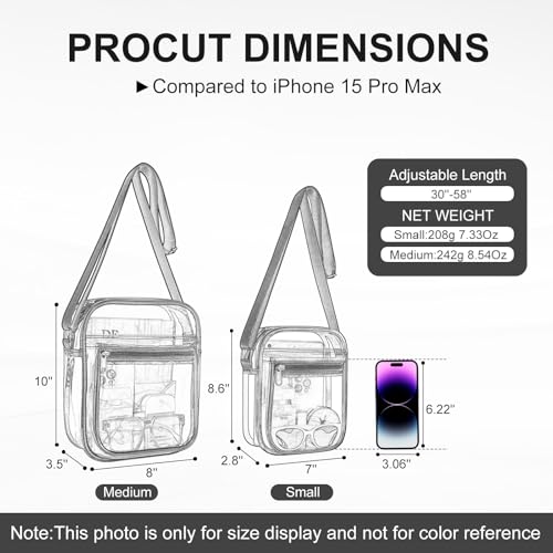 USPECLARE Clear Purse for Stadium Events Clear Messenger Bag for Men and Women - Image 2