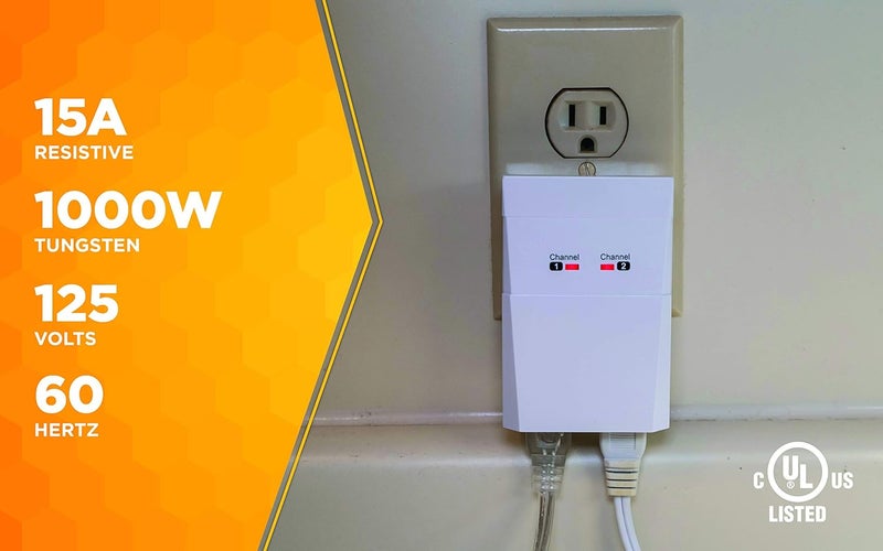 Woods وودز 59780WD جهاز تحكم عن بعد داخلي بمخرجين قطبيين أبيض - Image 4