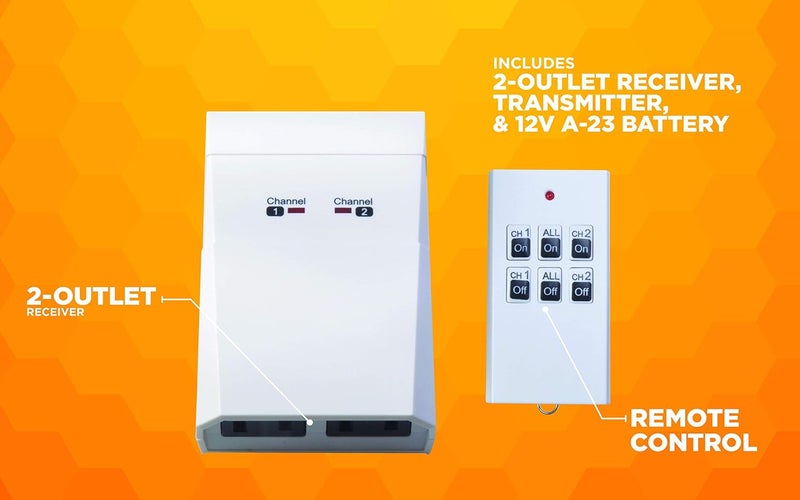 Woods وودز 59780WD جهاز تحكم عن بعد داخلي بمخرجين قطبيين أبيض - Image 5